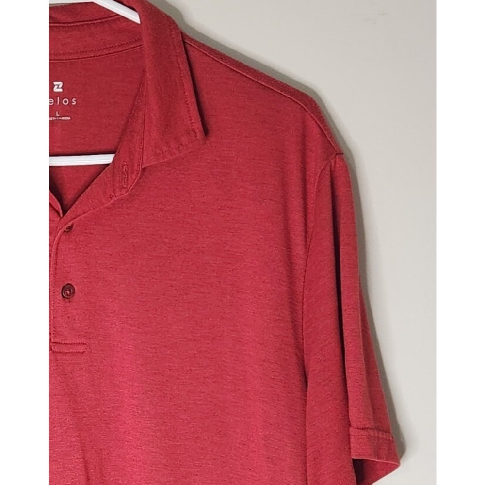 Zelos Flex Red Polo Golf Athletic Breathable Shirt Size Large Mens